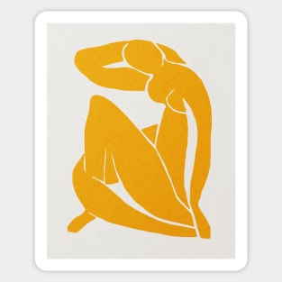 Blue nude, Yellow, Henri Matisse abstract art Sticker